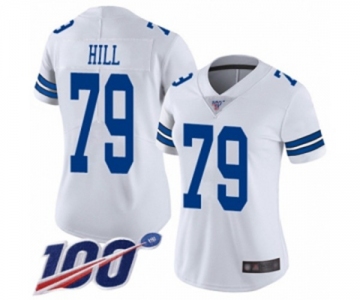 Women's Dallas Cowboys #79 Trysten Hill White Vapor Untouchable Limited Player 100th Season Football Jersey