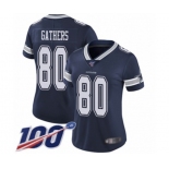 Women's Dallas Cowboys #80 Rico Gathers Navy Blue Team Color Vapor Untouchable Limited Player 100th Season Football Jersey