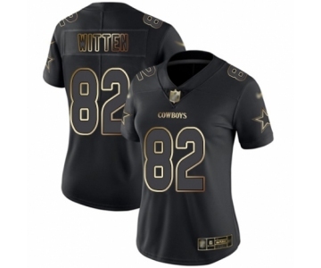 Women's Dallas Cowboys #82 Jason Witten Black Gold Vapor Untouchable Limited Football Jersey