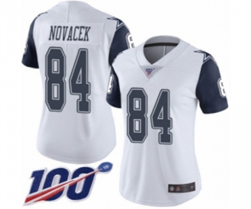 Women's Dallas Cowboys #84 Jay Novacek Limited White Rush Vapor Untouchable 100th Season Football Jersey