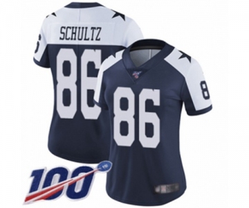 Women's Dallas Cowboys #86 Dalton Schultz Navy Blue Throwback Alternate Vapor Untouchable Limited Player 100th Season Football Jersey