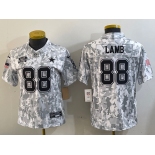 Women's Dallas Cowboys #88 CeeDee Lamb 2024 FUSE Arctic Camo Salute to Service Limited Stitched Jersey