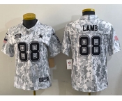 Women's Dallas Cowboys #88 CeeDee Lamb 2024 FUSE Arctic Camo Salute to Service Limited Stitched Jersey