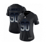 Women's Dallas Cowboys #90 DeMarcus Lawrence Black Smoke Fashion Limited Football Jersey