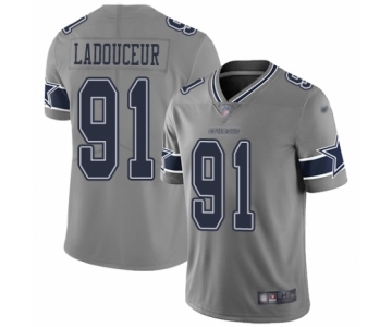 Women's Dallas Cowboys #91 L. P. Ladouceur Limited Gray Inverted Legend Football Jersey