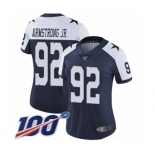 Women's Dallas Cowboys #92 Dorance Armstrong Jr. Navy Blue Throwback Alternate Vapor Untouchable Limited Player 100th Season Football Jersey