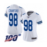 Women's Dallas Cowboys #98 Tyrone Crawford White Vapor Untouchable Limited Player 100th Season Football Jersey