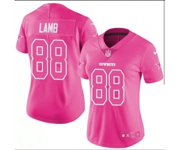 Women's NFL Dallas Cowboys #88 CeeDee Lamb Pink Limited Stitched Jersey