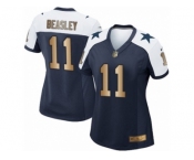 Women's Nike Dallas Cowboys #11 Cole Beasley Elite Navy Gold Throwback Alternate NFL Jersey