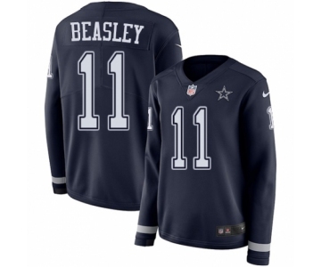 Women's Nike Dallas Cowboys #11 Cole Beasley Limited Navy Blue Therma Long Sleeve NFL Jersey