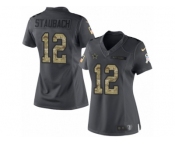 Women's Nike Dallas Cowboys #12 Roger Staubach Limited Black 2016 Salute to Service NFL Jersey