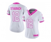 Women's Nike Dallas Cowboys #12 Roger Staubach Limited Rush Fashion Pink NFL Jersey