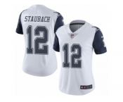 Women's Nike Dallas Cowboys #12 Roger Staubach Limited White Rush NFL Jersey