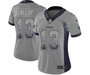 Women's Nike Dallas Cowboys #13 Michael Gallup Limited Gray Rush Drift Fashion NFL Jersey