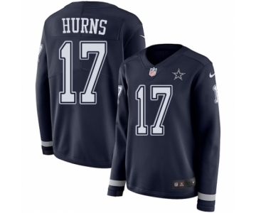 Women's Nike Dallas Cowboys #17 Allen Hurns Limited Navy Blue Therma Long Sleeve NFL Jersey