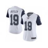 Women's Nike Dallas Cowboys #19 Brice Butler Limited White Rush NFL Jersey