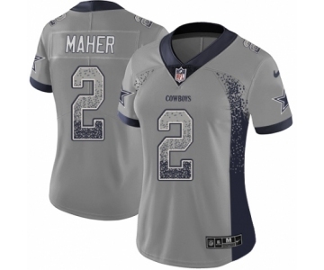 Women's Nike Dallas Cowboys #2 Brett Maher Limited Gray Rush Drift Fashion NFL Jersey