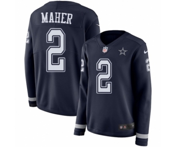 Women's Nike Dallas Cowboys #2 Brett Maher Limited Navy Blue Therma Long Sleeve NFL Jersey