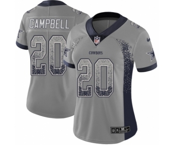 Women's Nike Dallas Cowboys #20 Ibraheim Campbell Limited Gray Rush Drift Fashion NFL Jersey