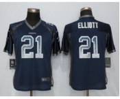 Women's Nike Dallas Cowboys #21 Ezekiel Elliott Drift Fashion Blue Jerseys