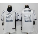 Women's Nike Dallas Cowboys #21 Ezekiel Elliott Drift Fashion White Jerseys