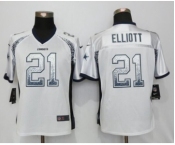 Women's Nike Dallas Cowboys #21 Ezekiel Elliott Drift Fashion White Jerseys