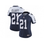 Women's Nike Dallas Cowboys #21 Ezekiel Elliott Vapor Untouchable Limited Navy Blue Throwback Alternate NFL Jersey