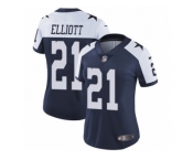 Women's Nike Dallas Cowboys #21 Ezekiel Elliott Vapor Untouchable Limited Navy Blue Throwback Alternate NFL Jersey