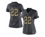 Women's Nike Dallas Cowboys #22 Emmitt Smith Limited Black 2016 Salute to Service NFL Jersey