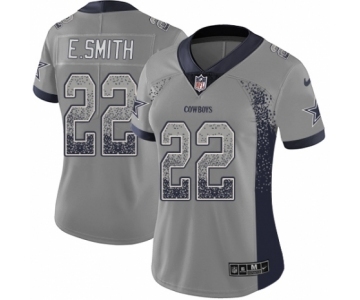 Women's Nike Dallas Cowboys #22 Emmitt Smith Limited Gray Rush Drift Fashion NFL Jersey