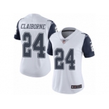 Women's Nike Dallas Cowboys #24 Morris Claiborne Limited White Rush NFL Jersey