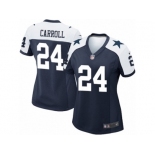 Women's Nike Dallas Cowboys #24 Nolan Carroll Game Navy Blue Throwback Alternate NFL Jersey