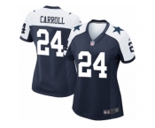 Women's Nike Dallas Cowboys #24 Nolan Carroll Game Navy Blue Throwback Alternate NFL Jersey