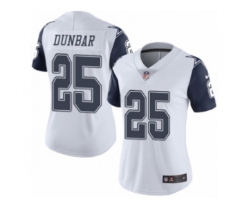 Women's Nike Dallas Cowboys #25 Lance Dunbar Limited White Rush NFL Jersey