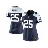 Women's Nike Dallas Cowboys #25 Xavier Woods Limited Navy Blue Throwback Alternate NFL Jersey