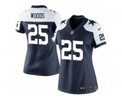 Women's Nike Dallas Cowboys #25 Xavier Woods Limited Navy Blue Throwback Alternate NFL Jersey