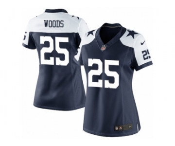 Women's Nike Dallas Cowboys #25 Xavier Woods Limited Navy Blue Throwback Alternate NFL Jersey