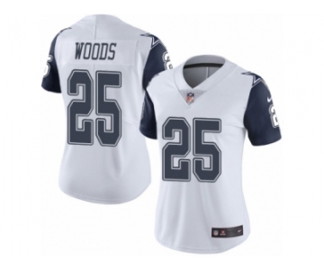 Women's Nike Dallas Cowboys #25 Xavier Woods Limited White Rush NFL Jersey