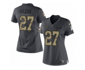 Women's Nike Dallas Cowboys #27 J.J. Wilcox Limited Black 2016 Salute to Service NFL Jersey