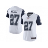 Women's Nike Dallas Cowboys #27 J.J. Wilcox Limited White Rush NFL Jersey