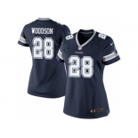 Women's Nike Dallas Cowboys #28 Darren Woodson Limited Navy Blue Team Color NFL Jersey