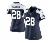 Women's Nike Dallas Cowboys #28 Darren Woodson Limited Navy Blue Throwback Alternate NFL Jersey