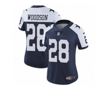 Women's Nike Dallas Cowboys #28 Darren Woodson Vapor Untouchable Limited Navy Blue Throwback Alternate NFL Jersey