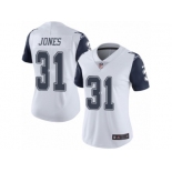 Women's Nike Dallas Cowboys #31 Byron Jones Limited White Rush NFL Jersey