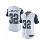 Women's Nike Dallas Cowboys #32 Orlando Scandrick Limited White Rush NFL Jersey