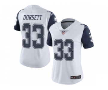 Women's Nike Dallas Cowboys #33 Tony Dorsett Limited White Rush NFL Jersey