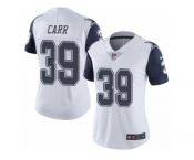 Women's Nike Dallas Cowboys #39 Brandon Carr Limited White Rush NFL Jersey