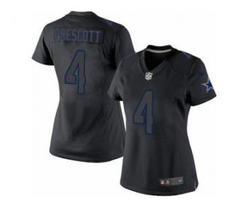 Women's Nike Dallas Cowboys #4 Dak Prescott Limited Black Impact NFL Jersey