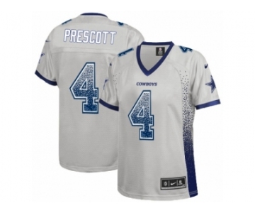 Women's Nike Dallas Cowboys #4 Dak Prescott Limited Grey Drift Fashion NFL Jersey