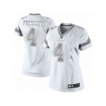 Women's Nike Dallas Cowboys #4 Dak Prescott Limited White Platinum NFL Jersey